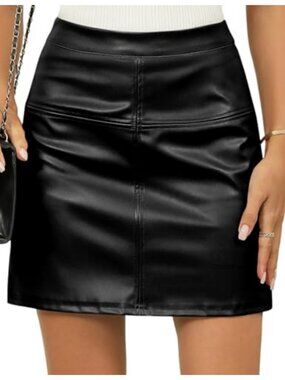 Women's High Waist Bodycon Pencil Skirt with Side Slit & Built-in Shorts